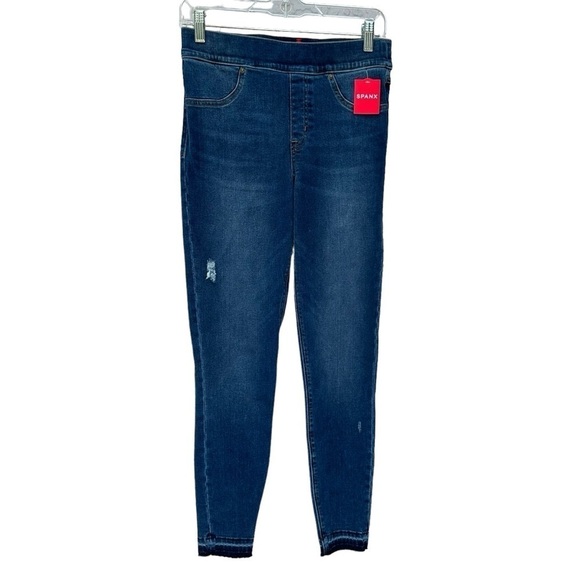 Spanx Distressed Denim Skinny Jean Leggings, Medium - Picture 3 of 9